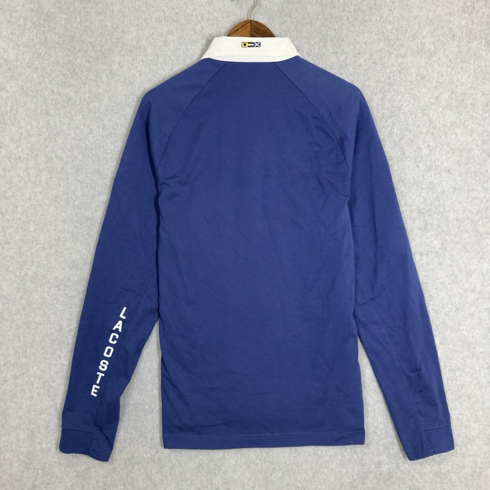 Lacoste Sailing Gear Long Sleeve Rugby Polo Shirt Blue Nautical Streetwear Large - Picture 5 of 15